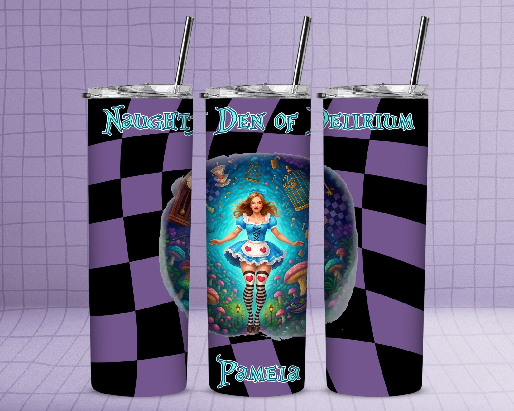 Mad Hatter’s Den of Delirium Wonderland Tumbler – 4 Designs - Image 3