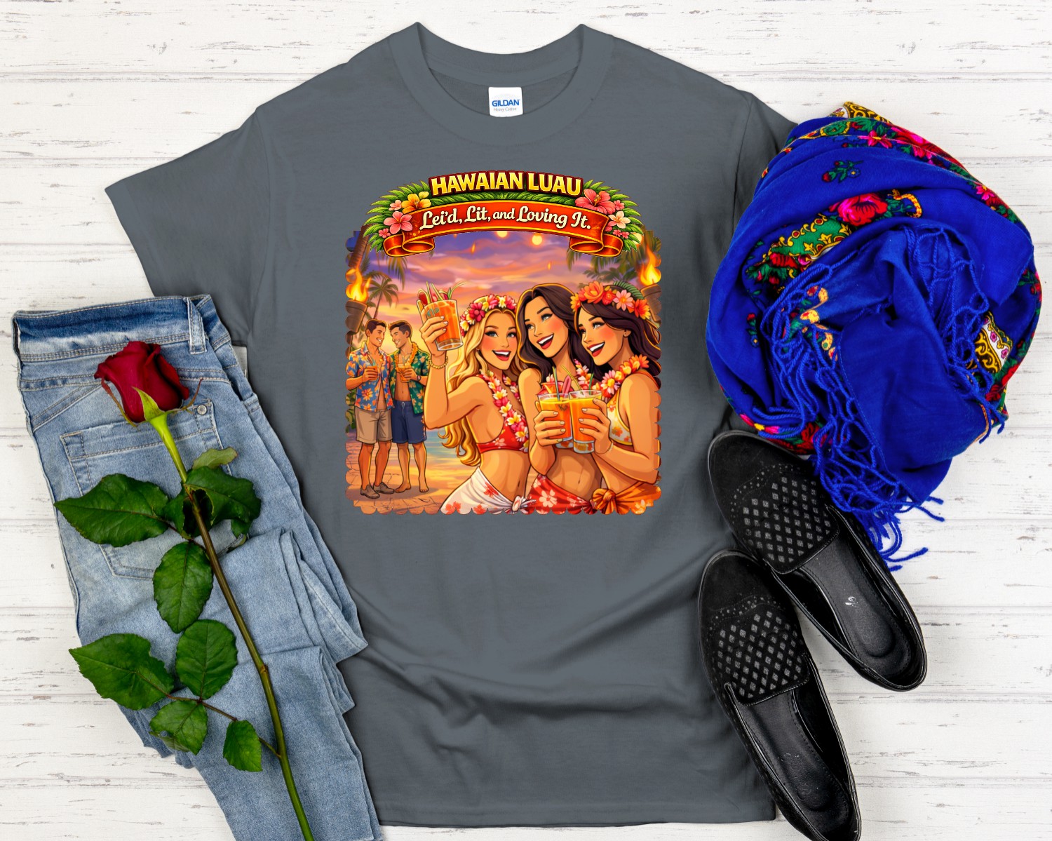 Hawaiian Luau Party Tee - Image 4